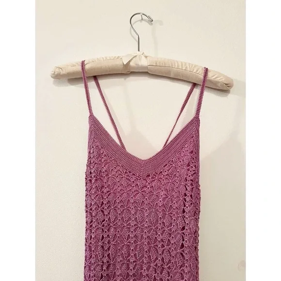 (S) Vintage 90s/Y2K Hand Crochet Midi Dress - Picture 3 of 4